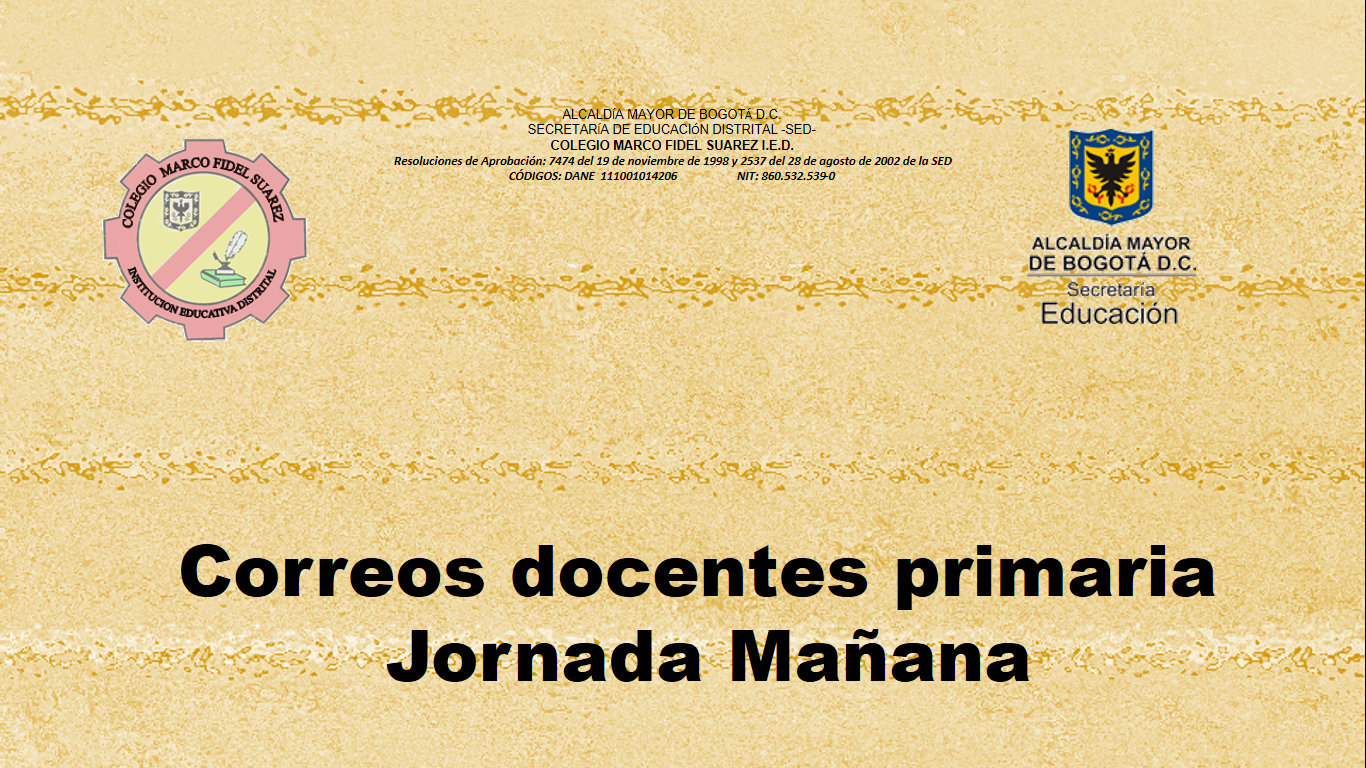 Imagen CORREOS DOCENTES PRIMARIA JORNADA MAÑANA