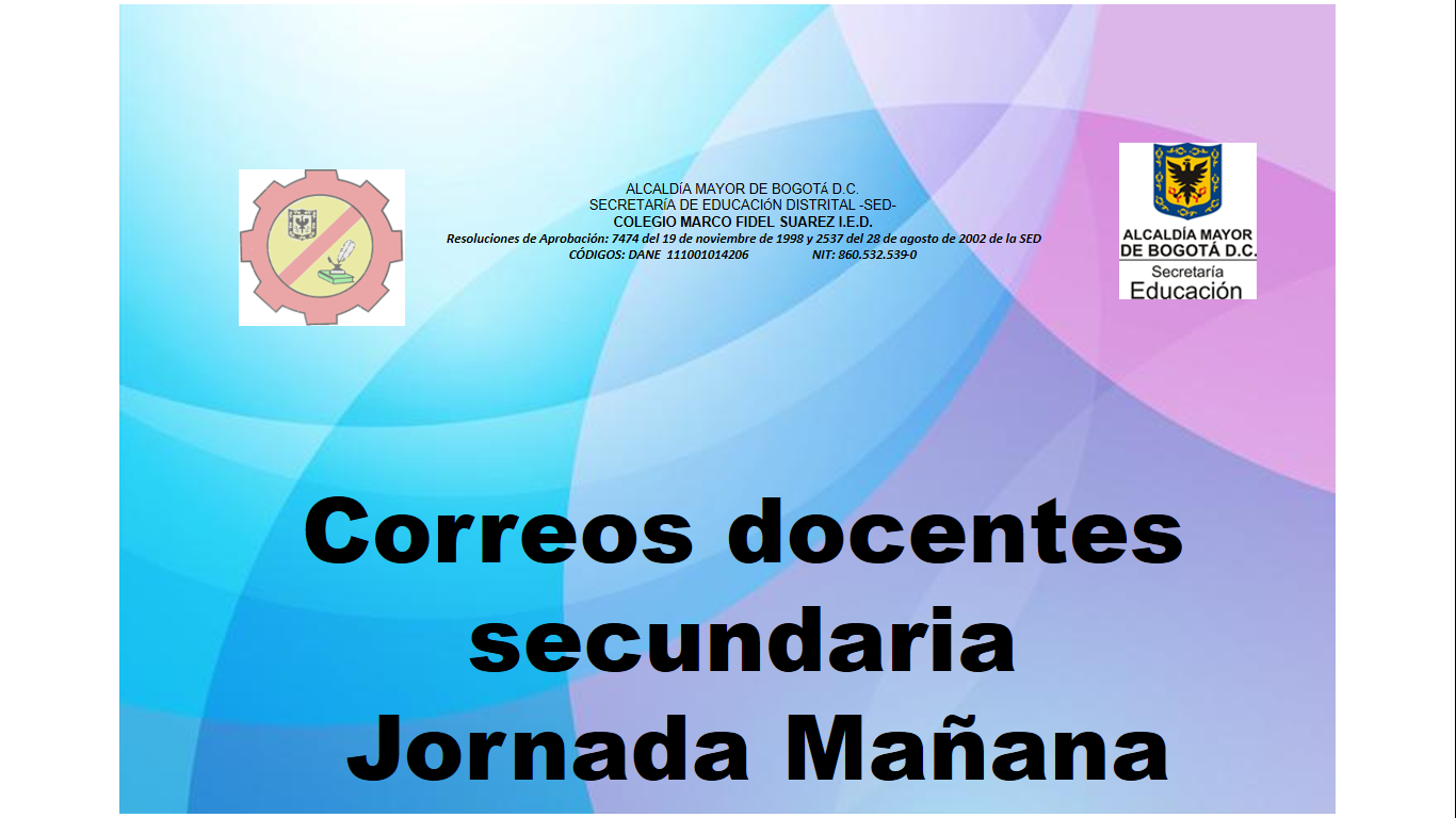 Imagen CORREOS DOCENTES SECUNDARIA JORNADA MAÑANA
