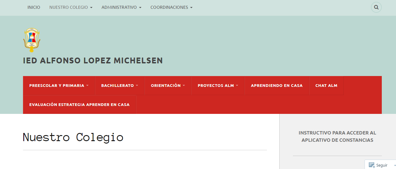 Pagina Oficial Colegio Alfonso López Michelsen