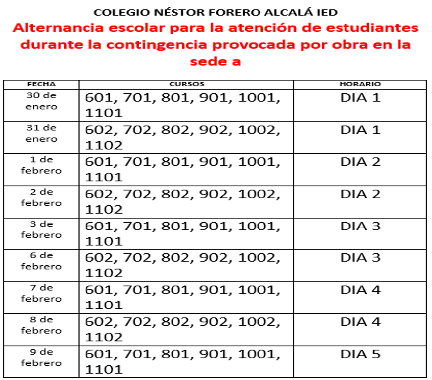 Alternancia escolar bachillerato