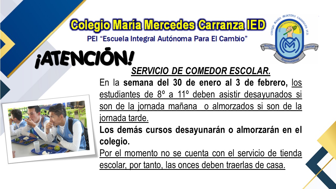 Información importante servicio de comedor y tienda escolar