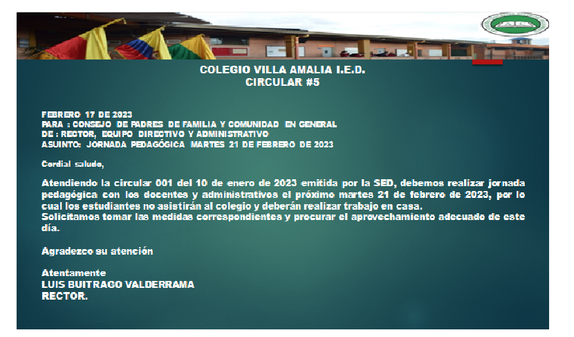 Circular 5 del 17 de Febrero