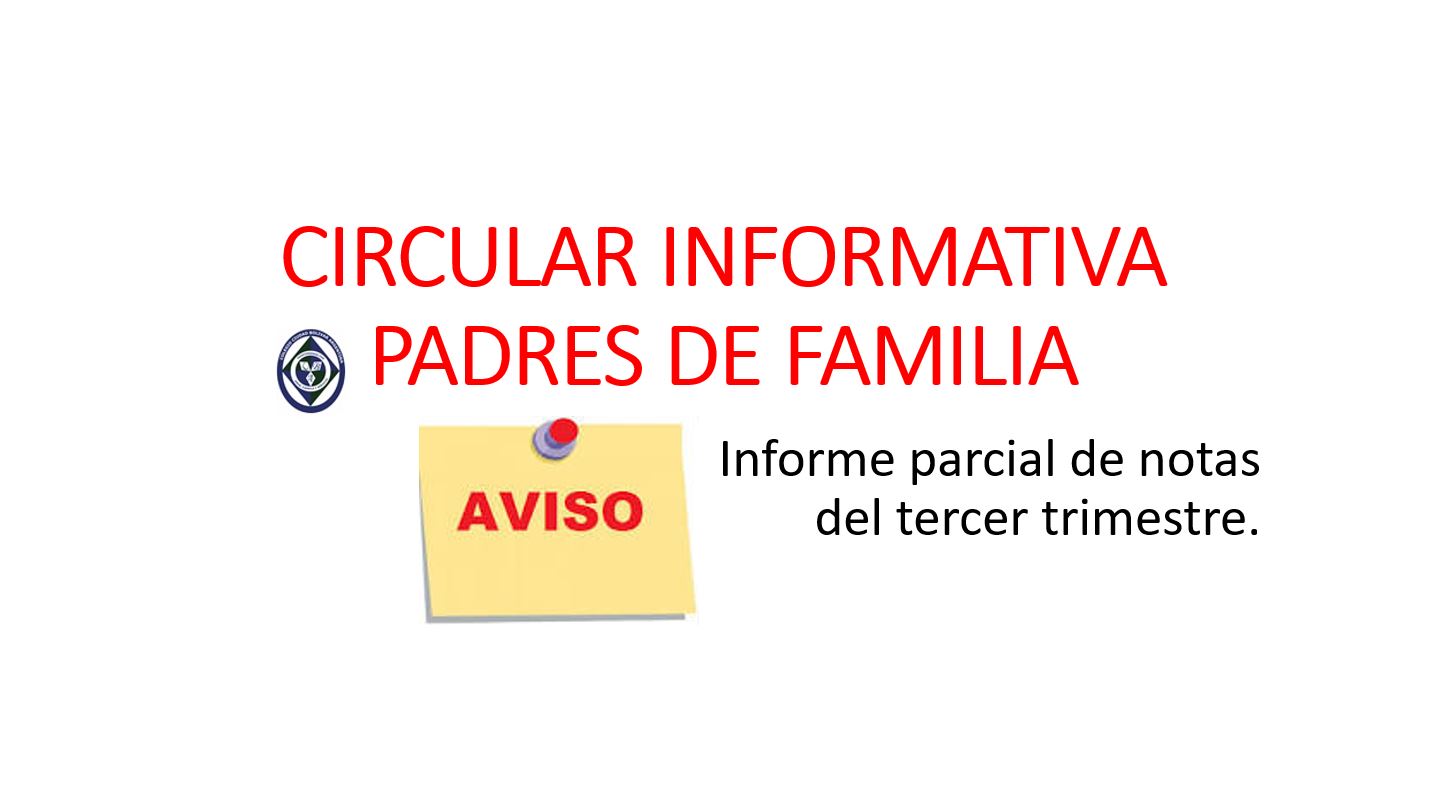 Circular a padres y madres de familia
