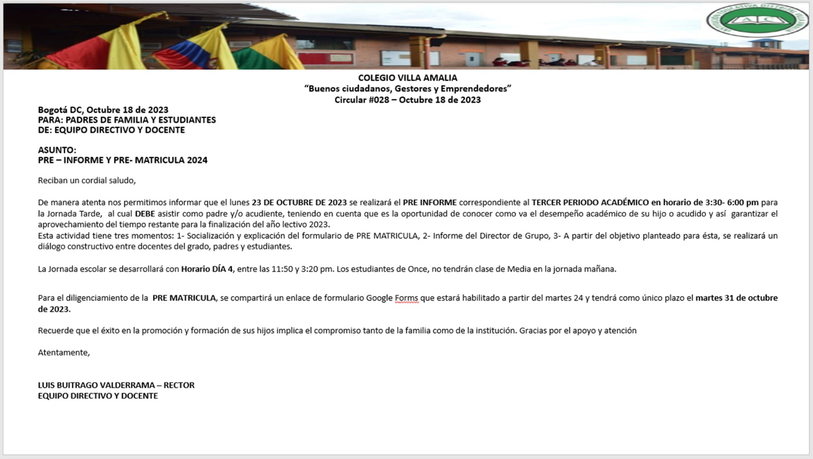 Circular 28 de 18 de Octubre