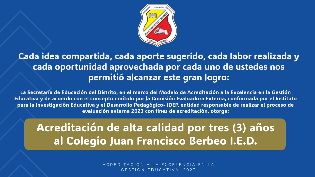 Acreditación  de alta calidad 2023