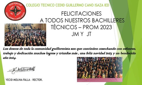SALUDO BACHILLERES TECNICOS 2023 JM  Y JT