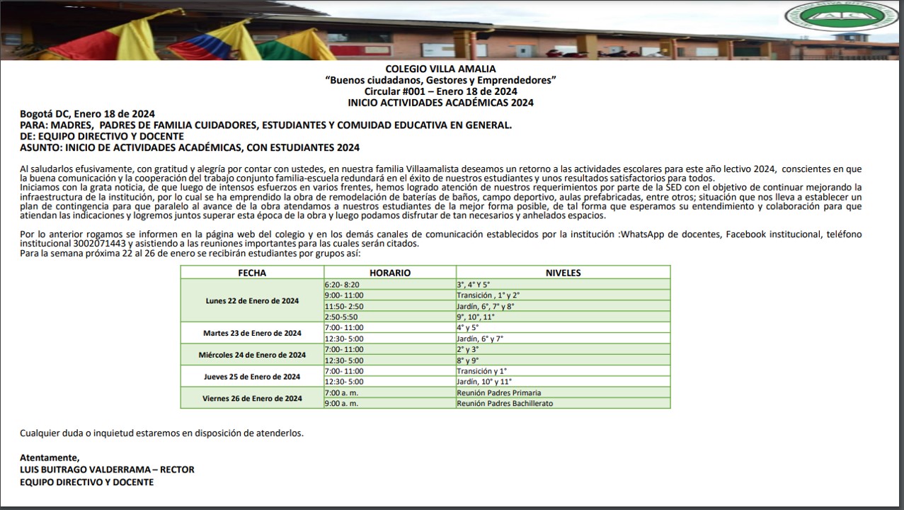 Circular 01 de Enero 2024