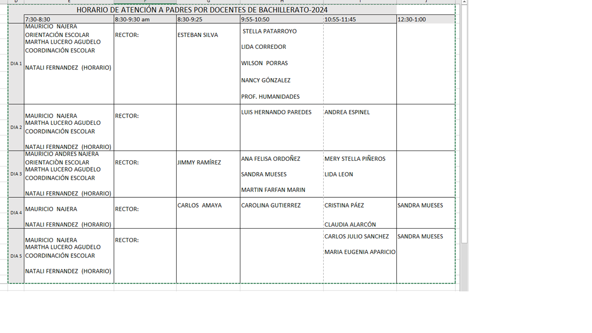 ATENCIÓN A PADRES SEDE A- BTO 2024