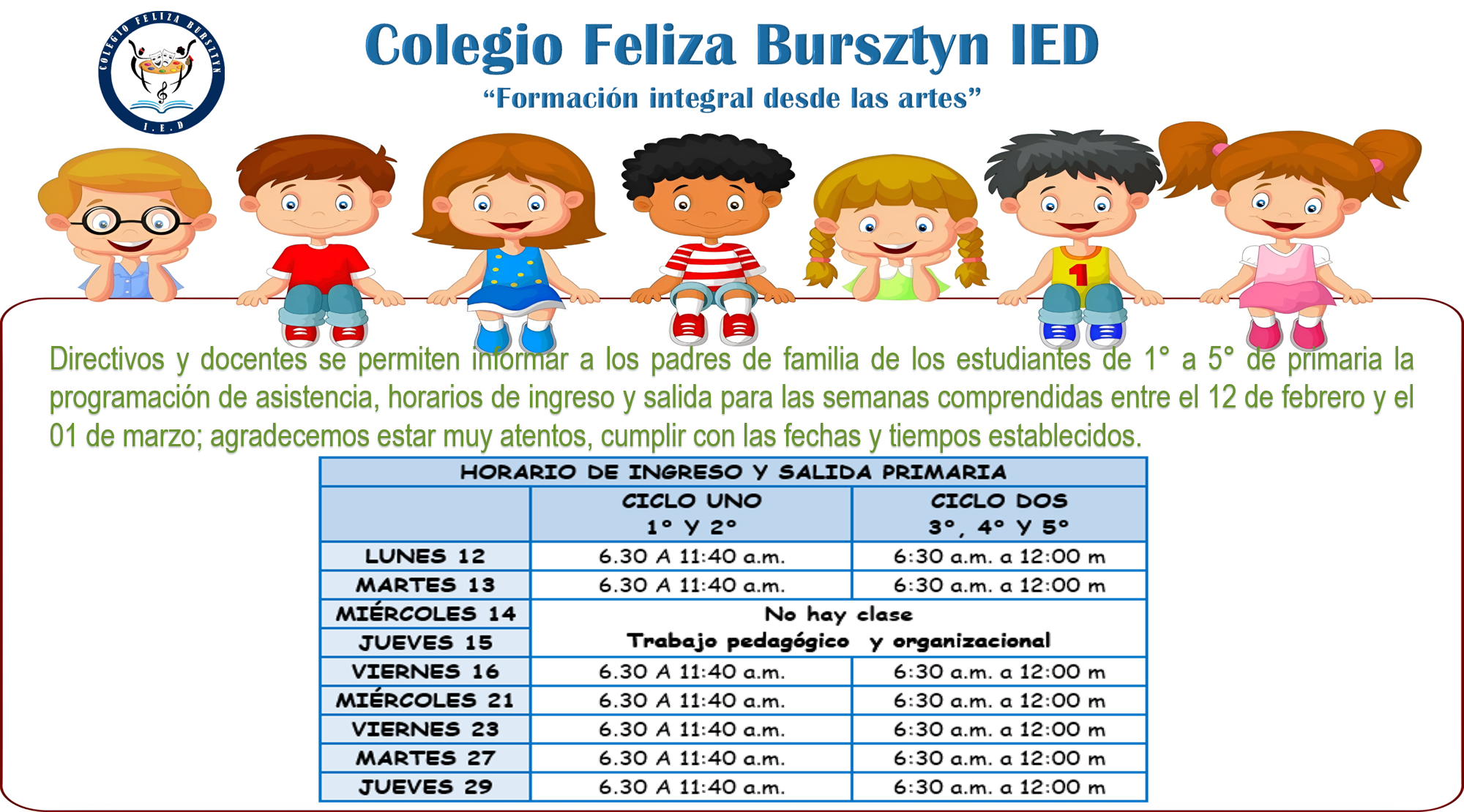 HORARIOS PRIMARIA