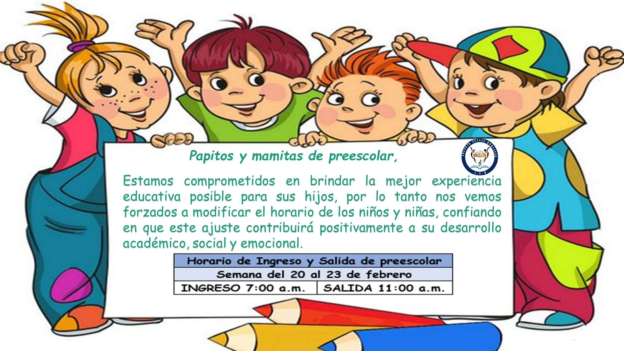 Modificación horario preescolar