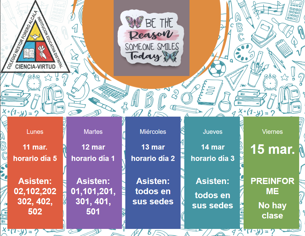 INICIO DE CLASES TODOS LOS DÍAS EN LA SEDE B