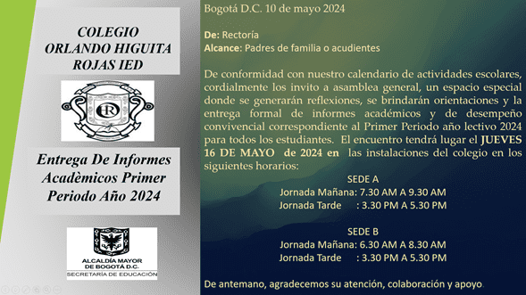 Entrega Boletines Periodo I Año 2024