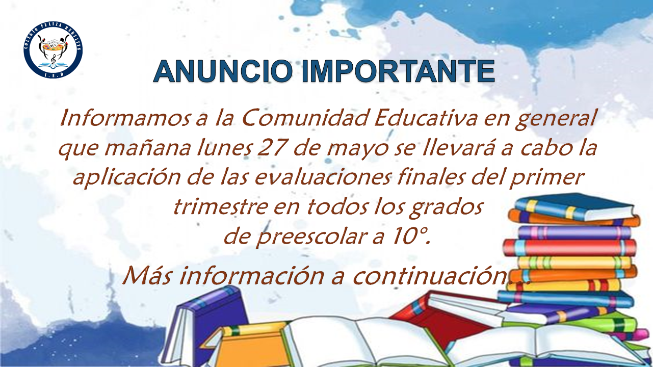 EVALUACIONES FINALES PRIMER TRIMESTRE