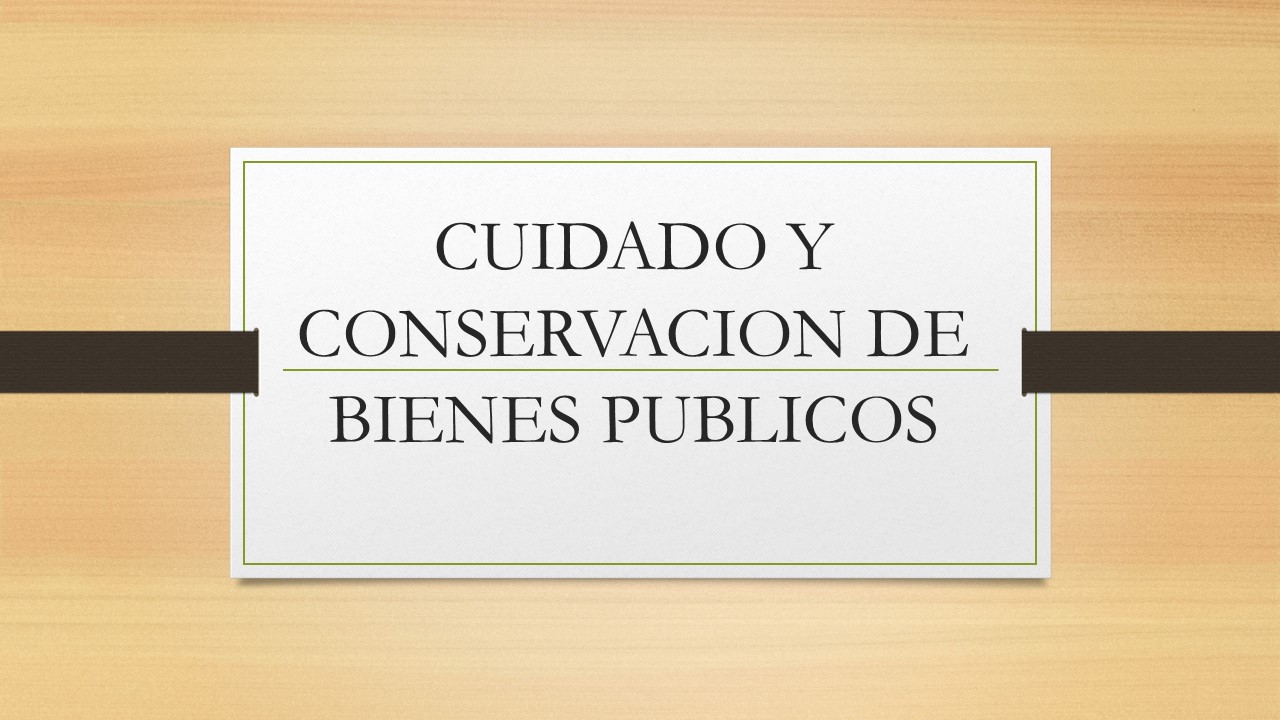 CUIDADO Y CONSERVACION DE BIENES PUBLICOS