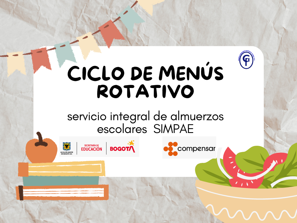 CICLO ROTATIVO DE MENÚS  COMEDOR ESCOLAR 