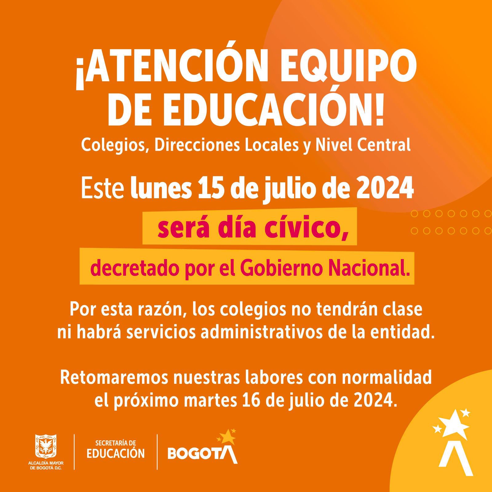 Imagen con texto día cívico.