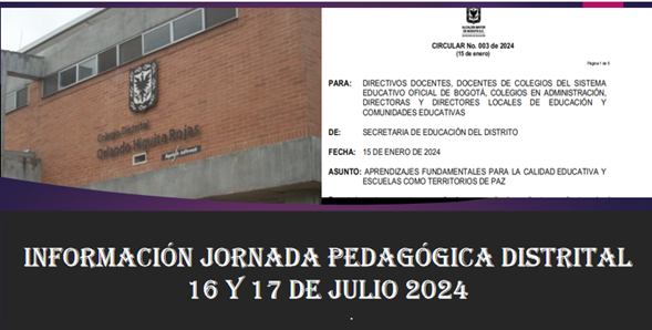 JORNADA PEDAGÓGICA 16 Y 17 DE JULIO 2024