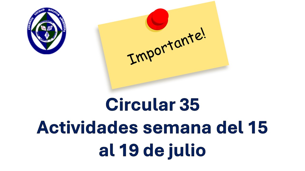Circular 35 Actividades semana del 15 al 19 de julio