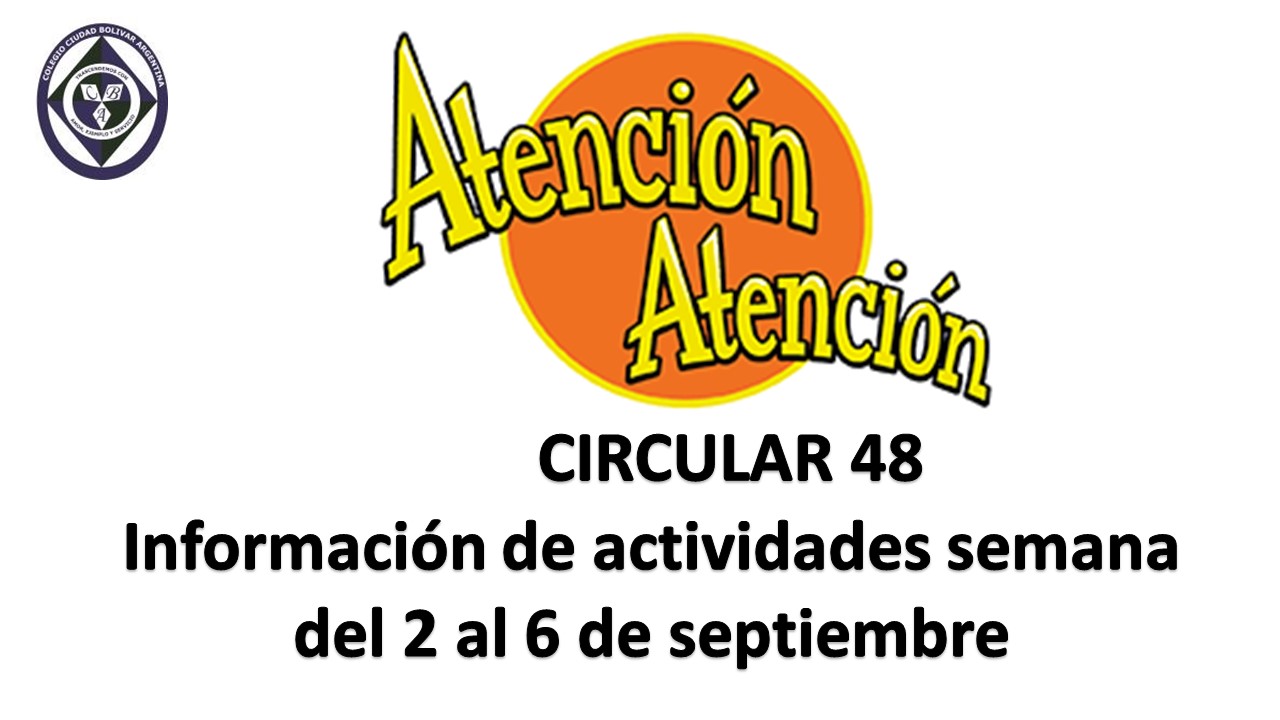 Circular 48 Actividades del 2 al 6 septiembre 