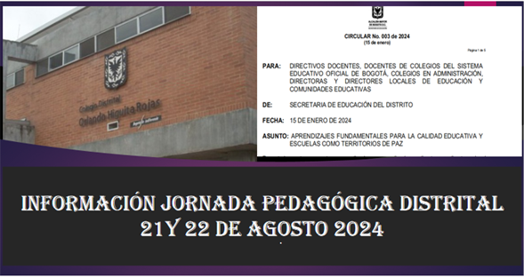 JORNADA PEDAGÓGICA 21 y 22 AGOSTO 2024