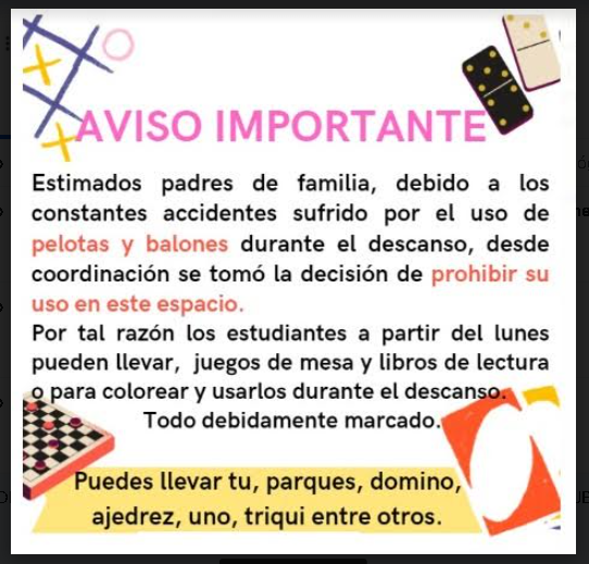 Aviso Informativo Convivencia 
