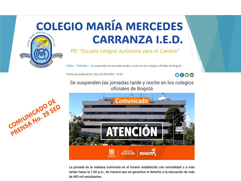 COMIUNICADO DE  PRENSA No. 39 SED