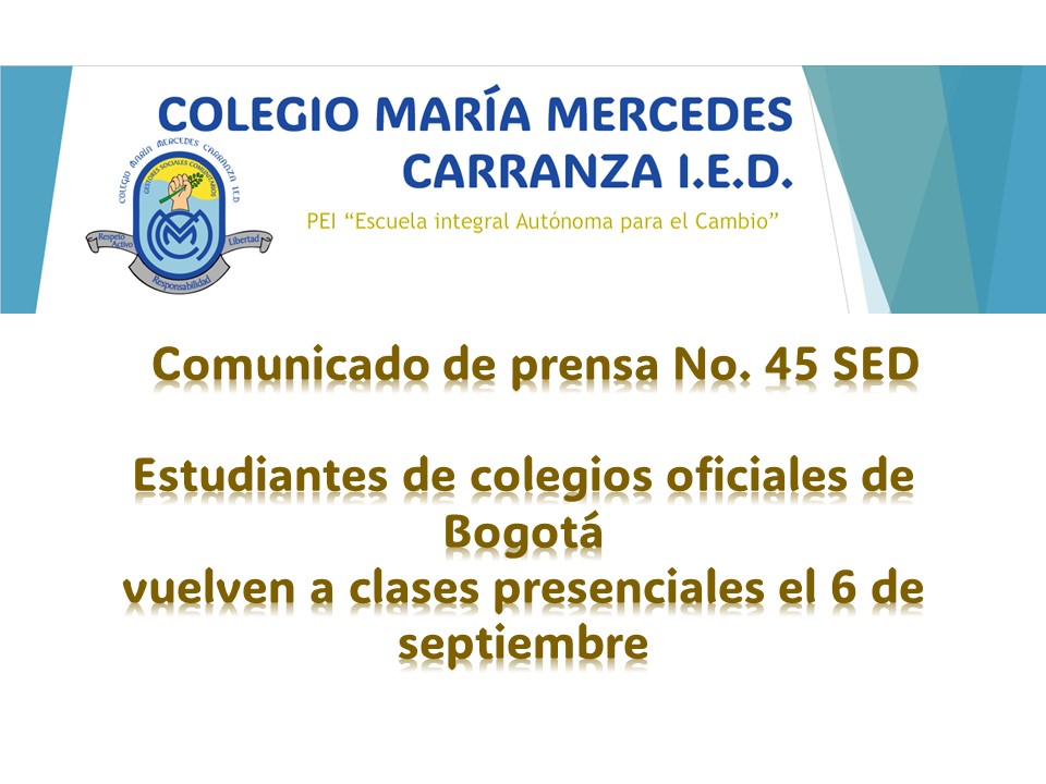 Comunicado de prensa No. 45 SED   