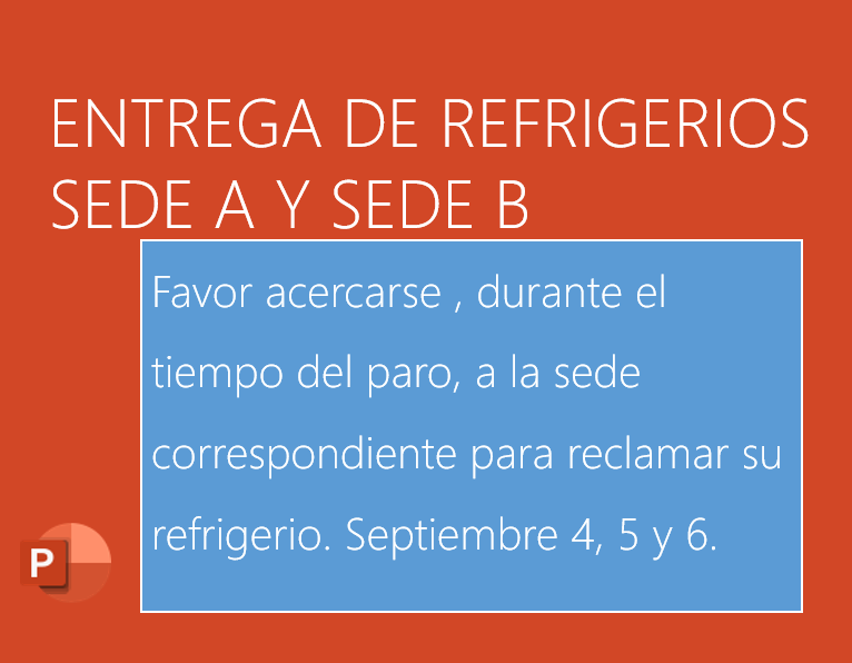 ENTREGA DE REFRIGERIOS 