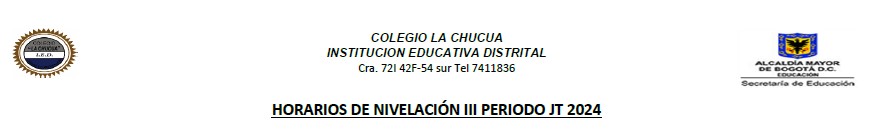 Reprogramación de horario de nivelaciones de JM y JT