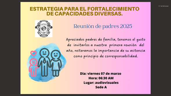 Reunión Padres de Familia Estrategia Fortalecimiento de Capacidades