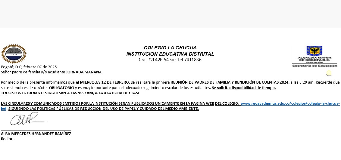 Primera reunión de padres de familia y rendición de cuentas 2024 - Jornada Mañana