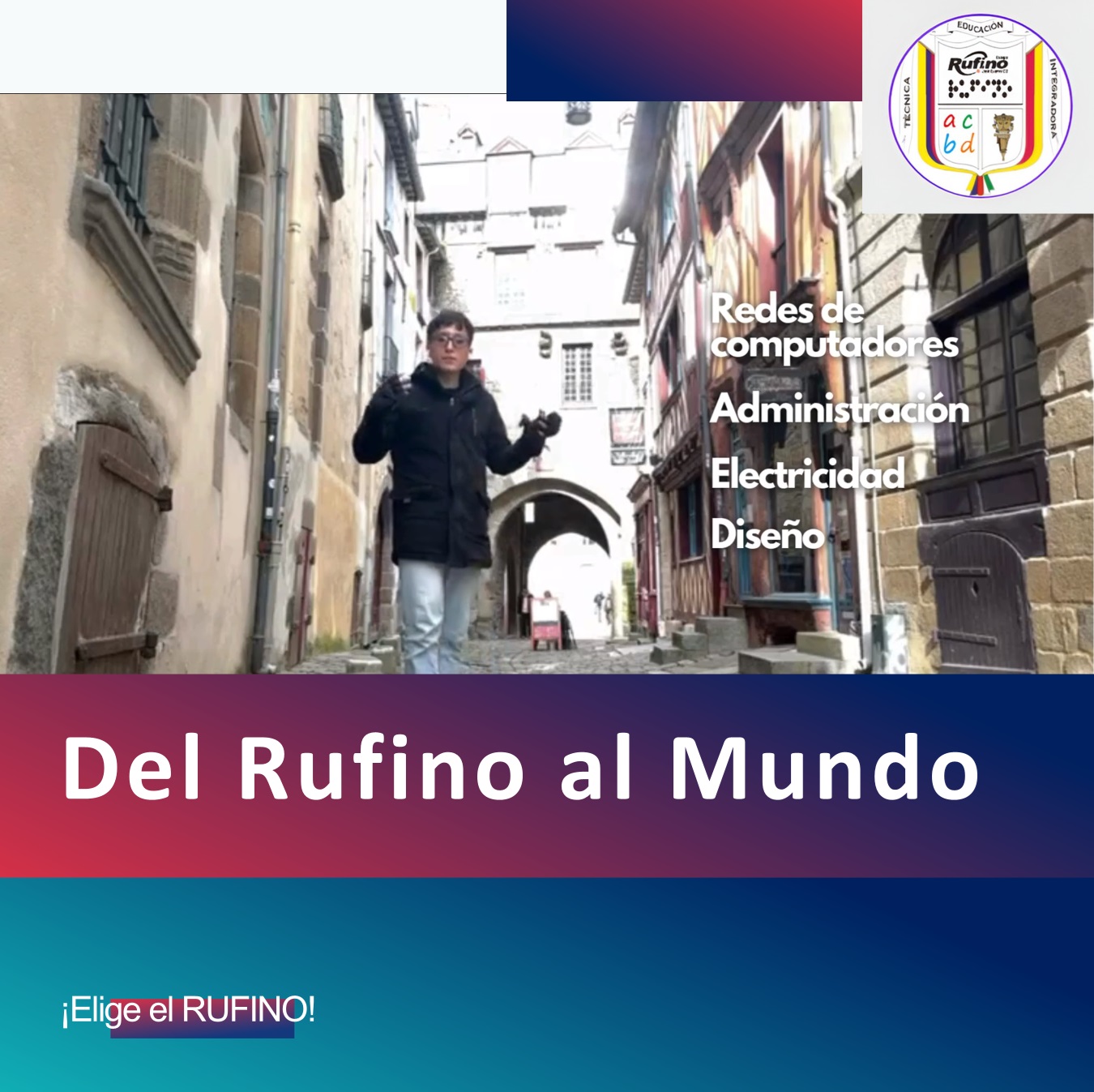 El exalumno Miguel Caro cuenta su historia de cómo elegir el Rufino lo ha llevado a una Beca a Europa todo pago.