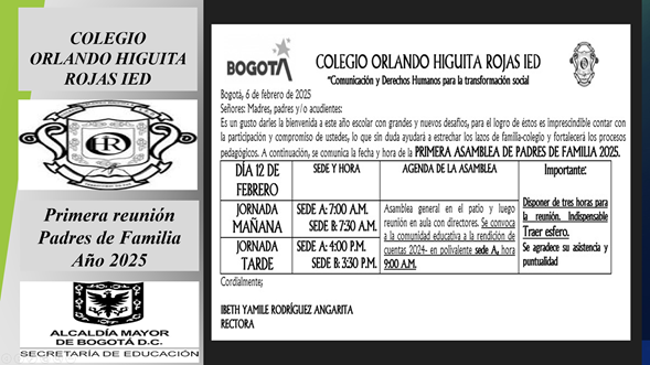 Primera Reunión Padres De Familia Año 2025 OHR