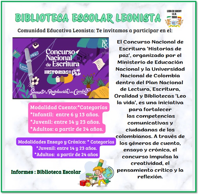 información sobre concurso nacional de escritura