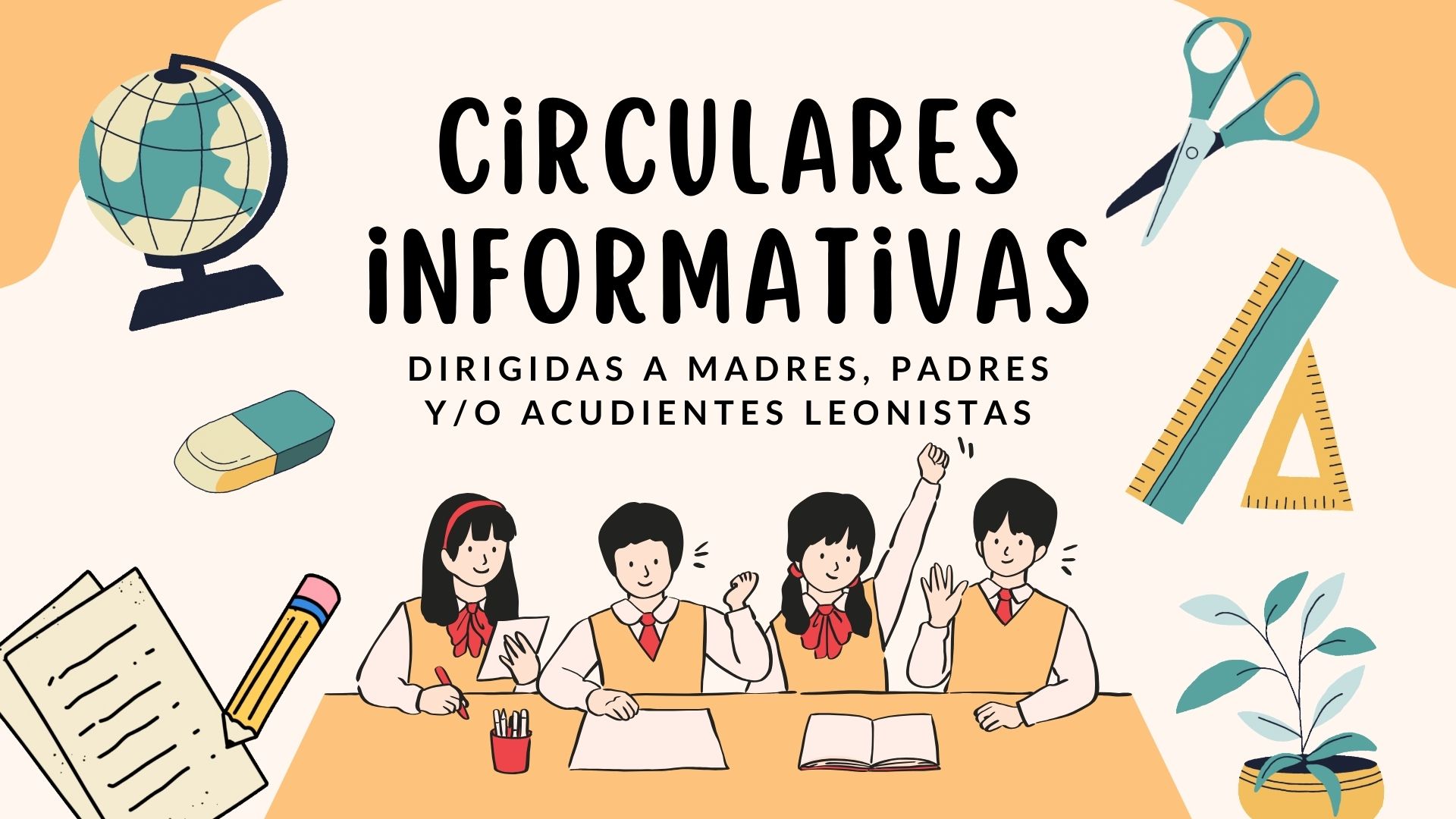 imagen de cuatro niños con titulo de circulares informativas familias leonistas