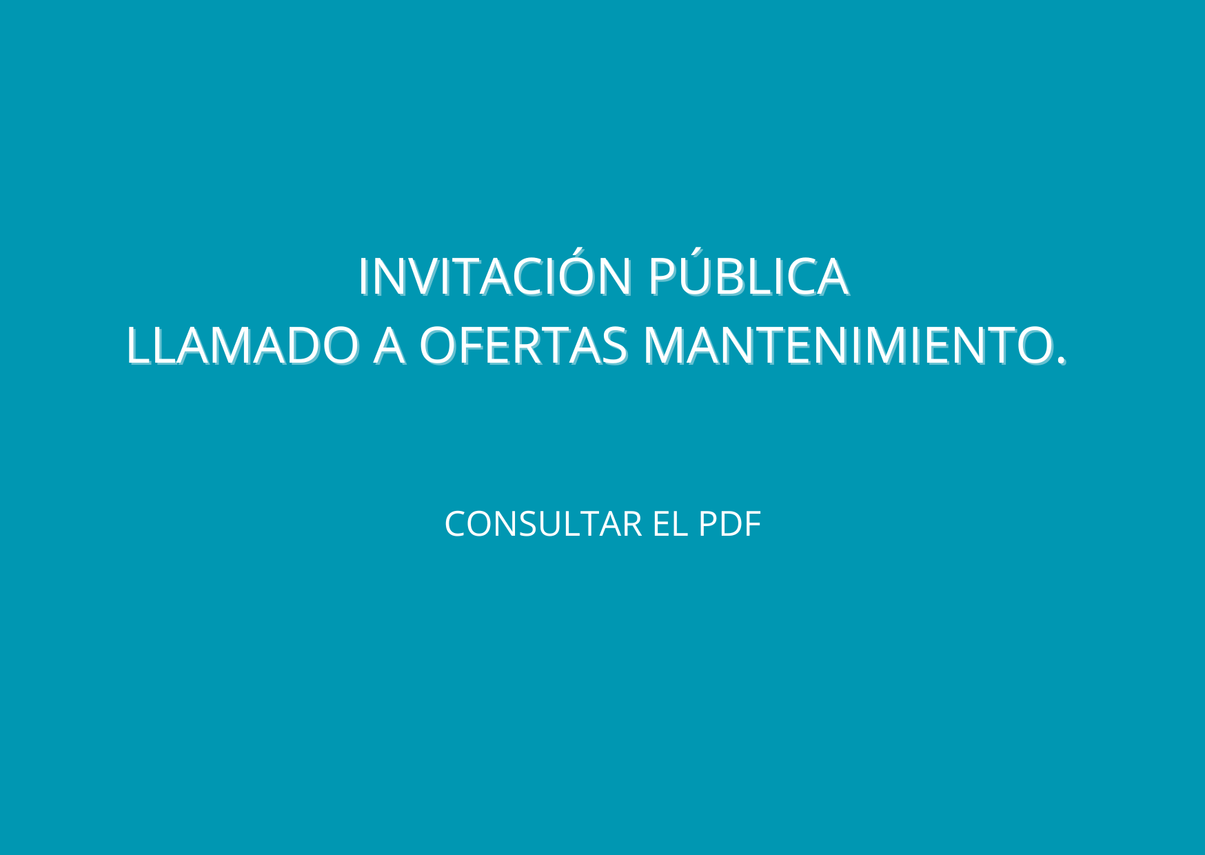 Llamado Ofertas Mantenimiento