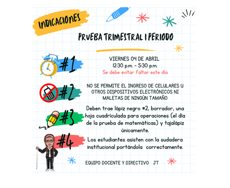 EVALUACIONES 2025 TRIMESTRE 1 JORNADA TARDE