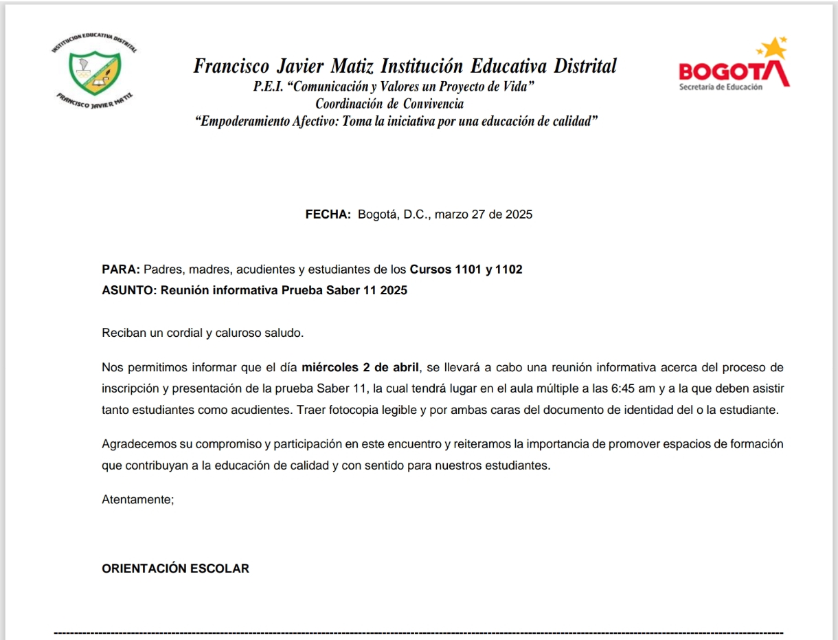 Reunión padres de familia miércoles 2 de abril 6:45 am