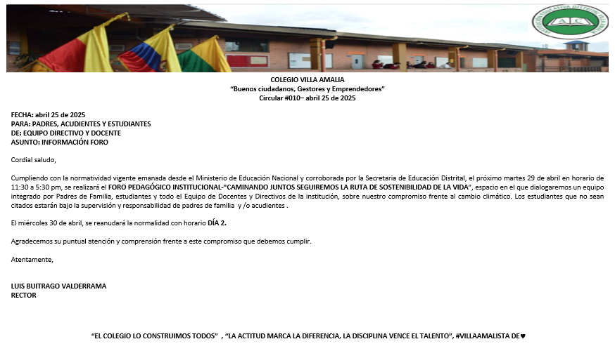 Circular 010 del 25 de abril de 2025