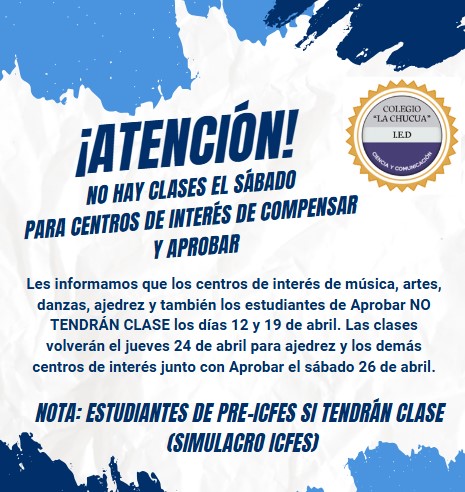 No hay clase - Sábados 12 y 19