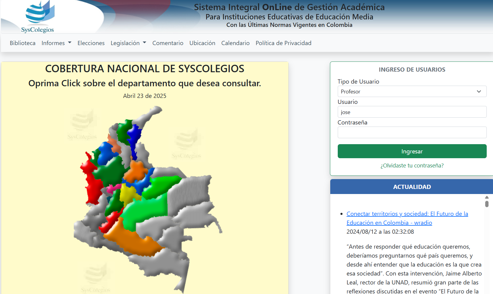 página oficial de syscolegios