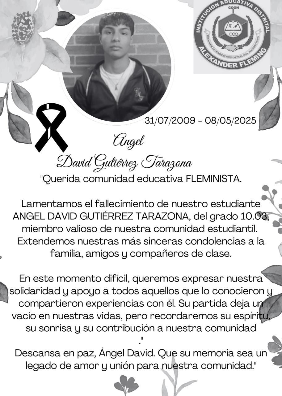 Acompañamos a la familia en la perdida del estudiante.