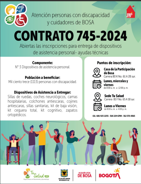 Atención Personas Con Discapacidad y Cuidadores de Bosa