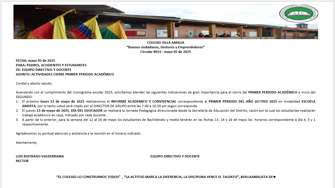 Circular 011 del 5 de mayo de 2025