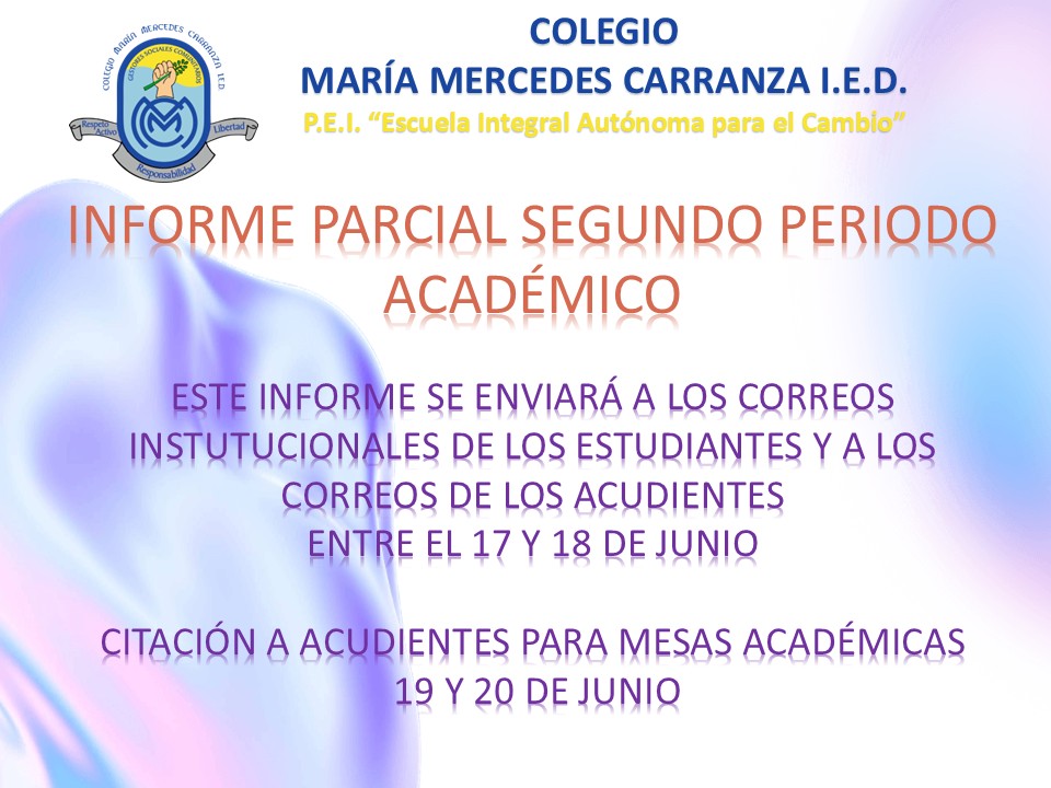 INFORME PARCIAL SEGUNDO PERIODO ACADÉMICO