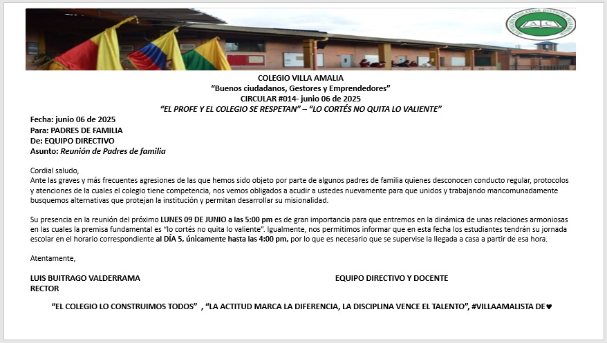 Circular 014 del 6 de junio de 2025