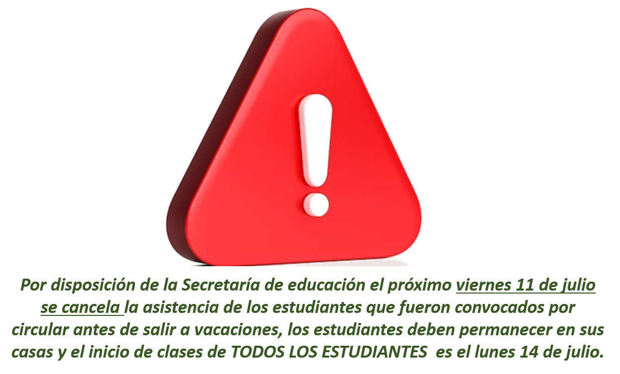 Inicio de clases 14 de Julio - Colegio Villa Elisa I.E.D.