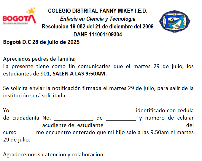 CIRCULAR MARTES 29 DE JULIO 901 