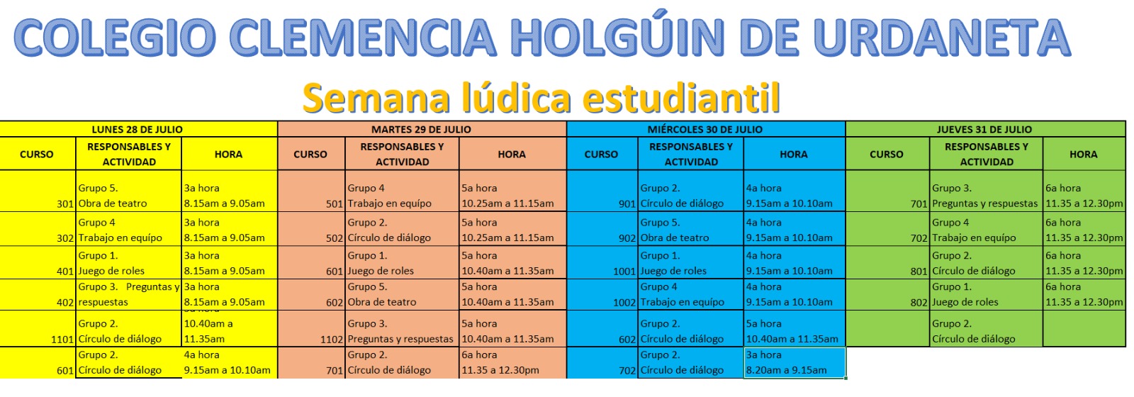 SEMANA LÚDICA ESTUDIANTIL              