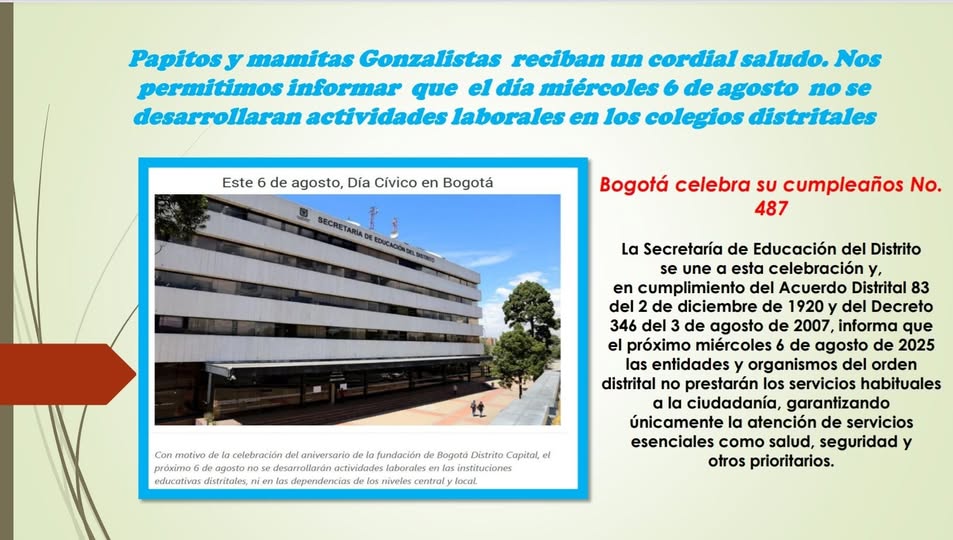 📢INFORMACION IMPORTANTE 6 DE AGOSTO